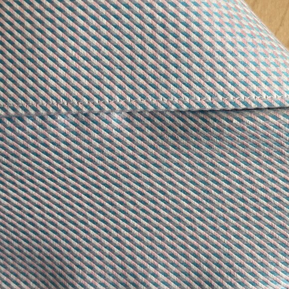 Tailorbyrd Men Size 16.5-32/33 Trim‎ Fit Non Iron Long Sleeve Blue Pink Shirt - Picture 5 of 9